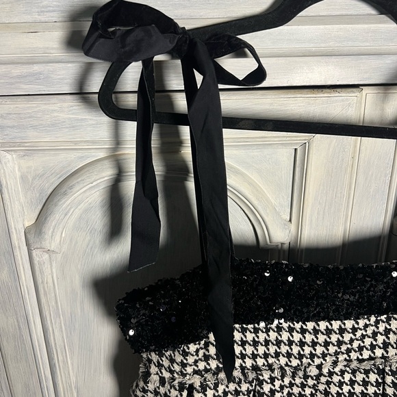 Sofie The Label She’s Classy Houndstooth Printed Tweed Sequin Mini Dress Party - Picture 8 of 13